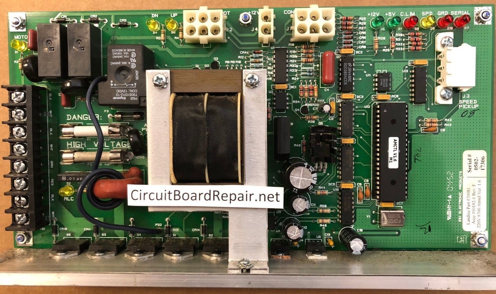 REPAIR SERVICE - Landice L7, L8, L9, 8700 - motor control circuit board #70081