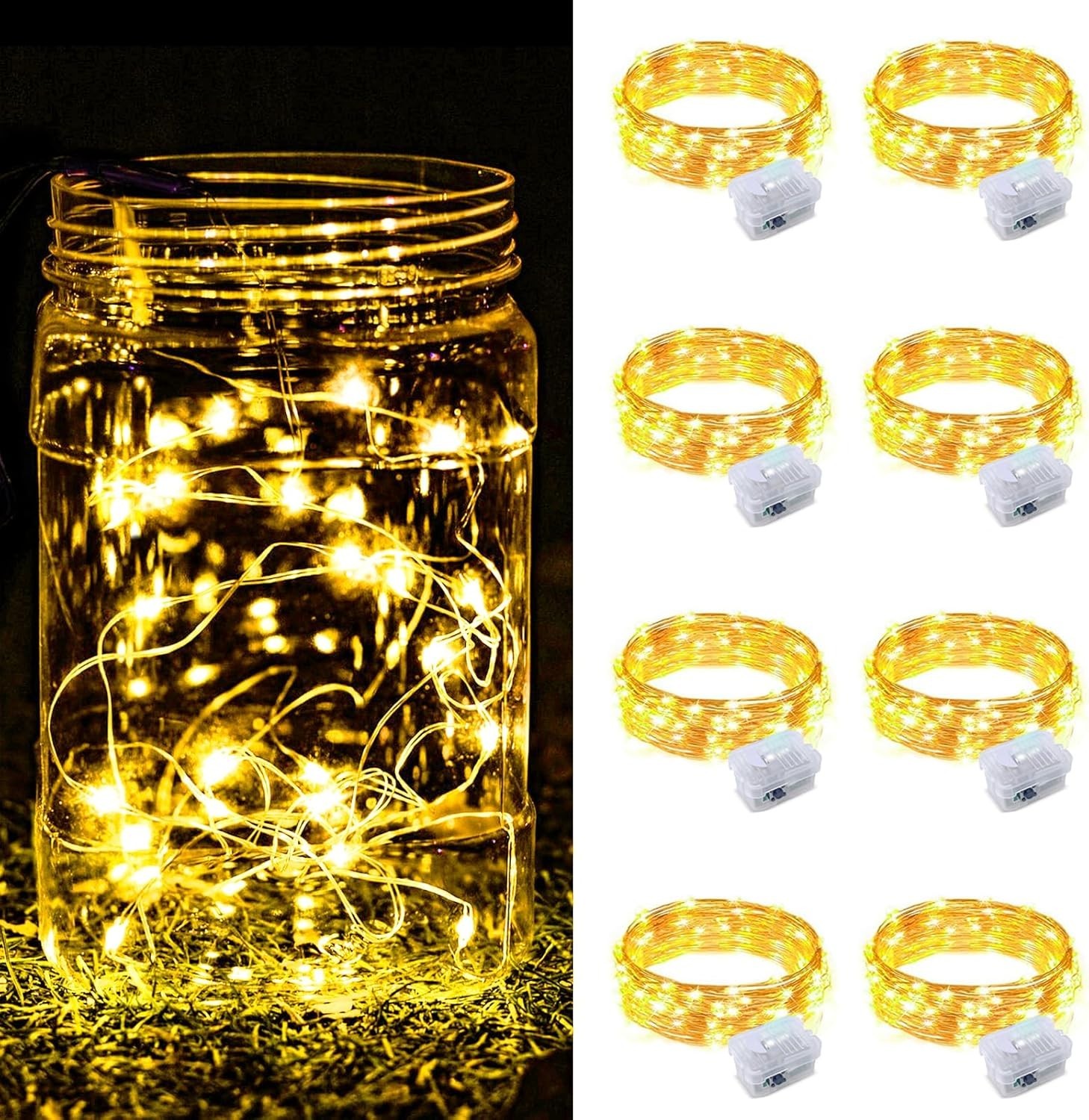 8 Pack Fairy Lights Battery Operated, 7FT 20 Mini LED Fairy Lights