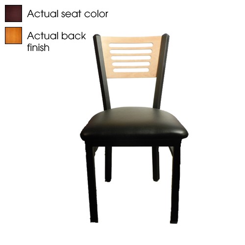 Oak Street Mfg 5Line Cherry Wood Back Chair w/Wine Vinyl Seat