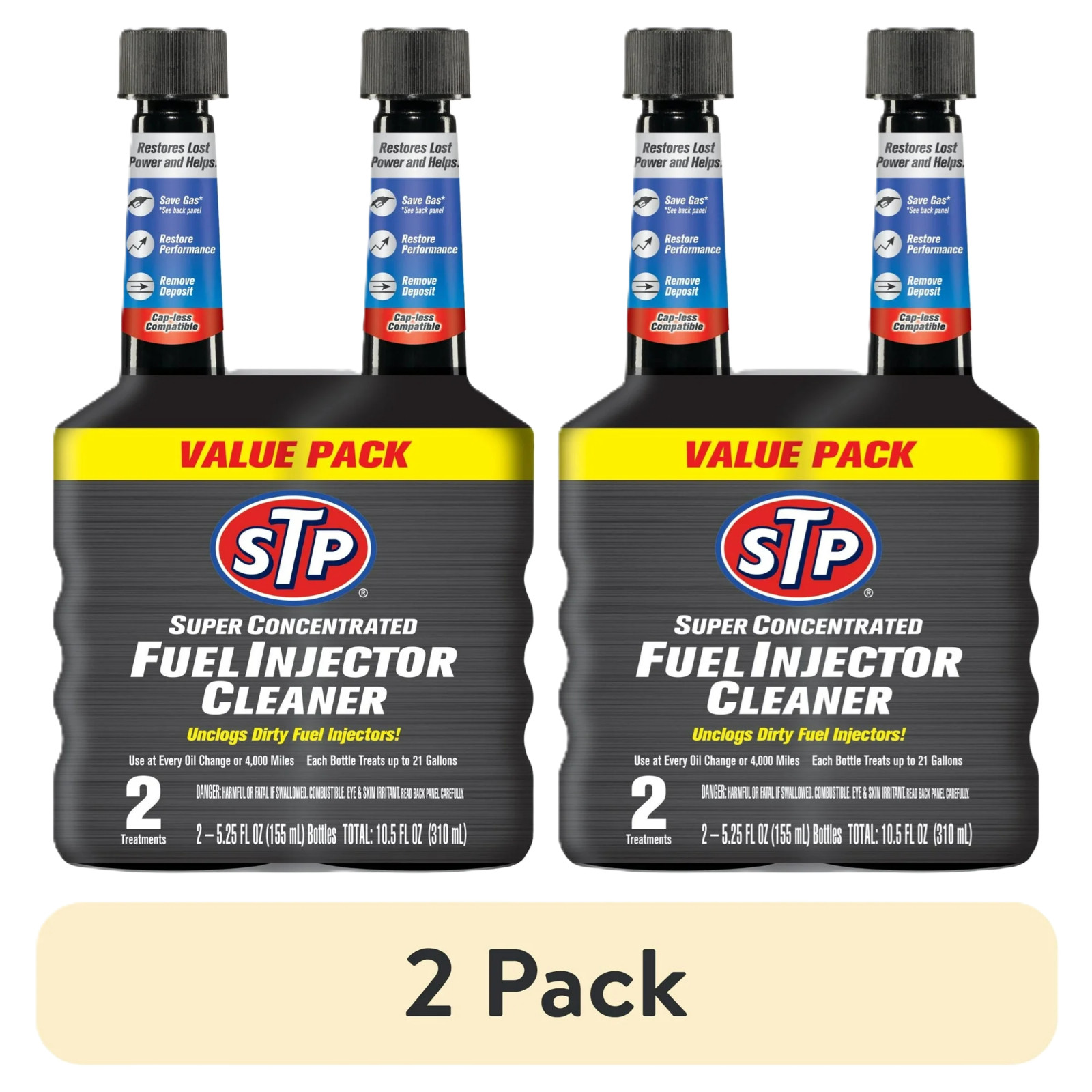 (2 pack) STP Super Concentrated Fuel Injector Cleaner - 5.25 FL OZ (2 Count)