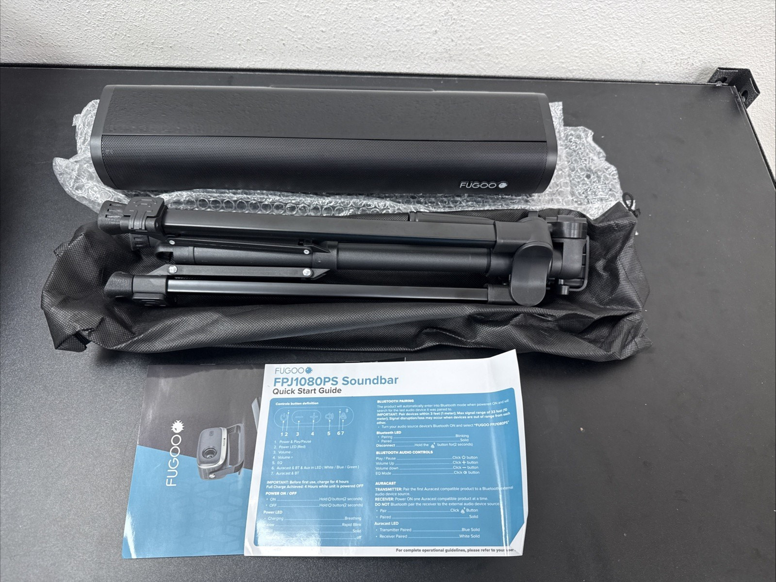 Fugoo Outdoor Projector & Soundbar Bundle with Tripod & 120" Foldable Screen