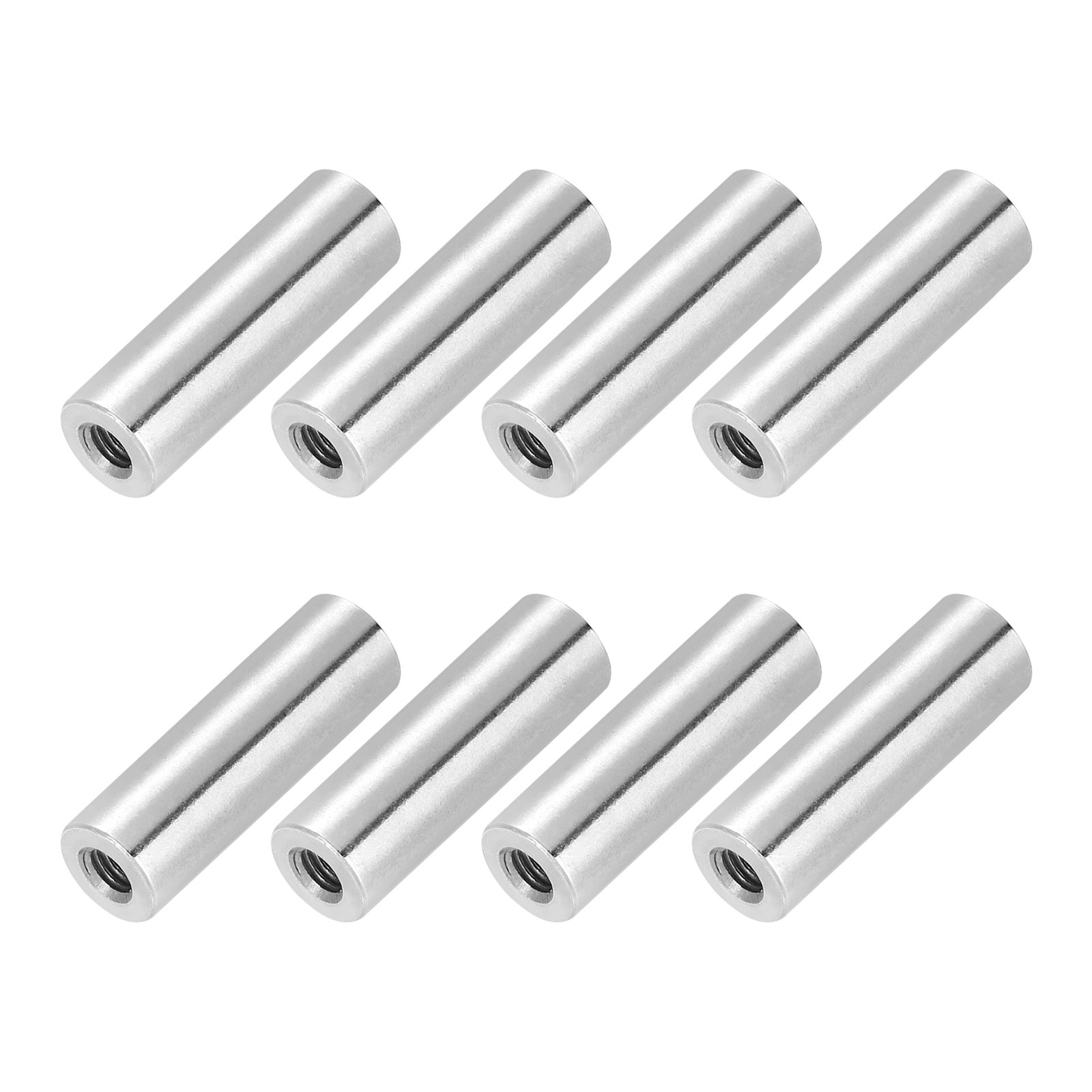 8 Pcs M4x0.7mm Pitch 4mm/0.16" Stainless Steel Coupling Nuts
