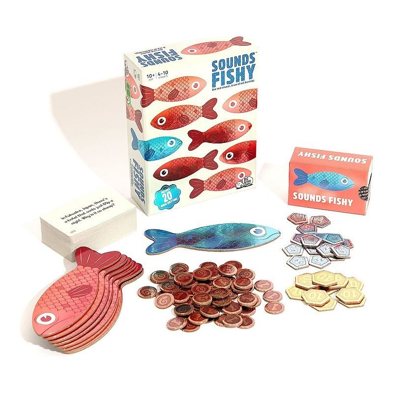 Sounds Fishy Party Quiz 100 Question Family Card Game Big Potato 4-6 Ply Age 10+