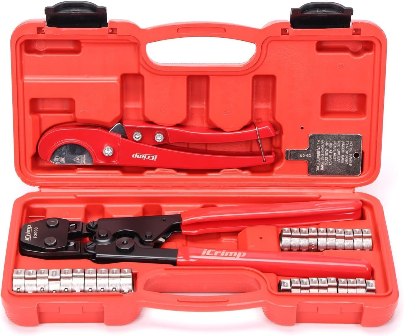 PEX Clamp Tool Kit 3 8-1 w Rings & Tubing Cutter - All-in-one Crimping Set