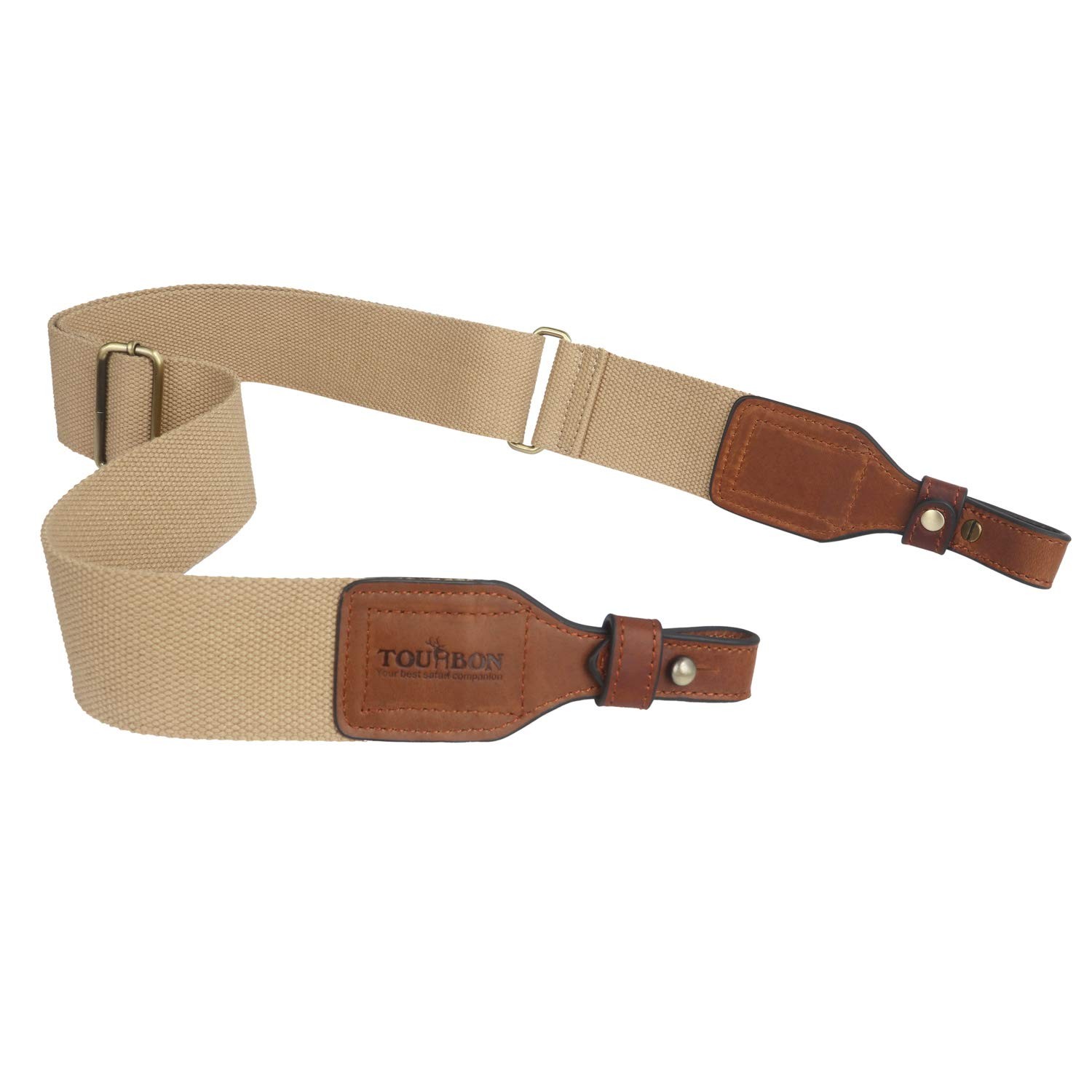 Tourbon Canvas Leather Gun Sling For Rifle 2-Inch Wide Shotgun Strap Swivels
