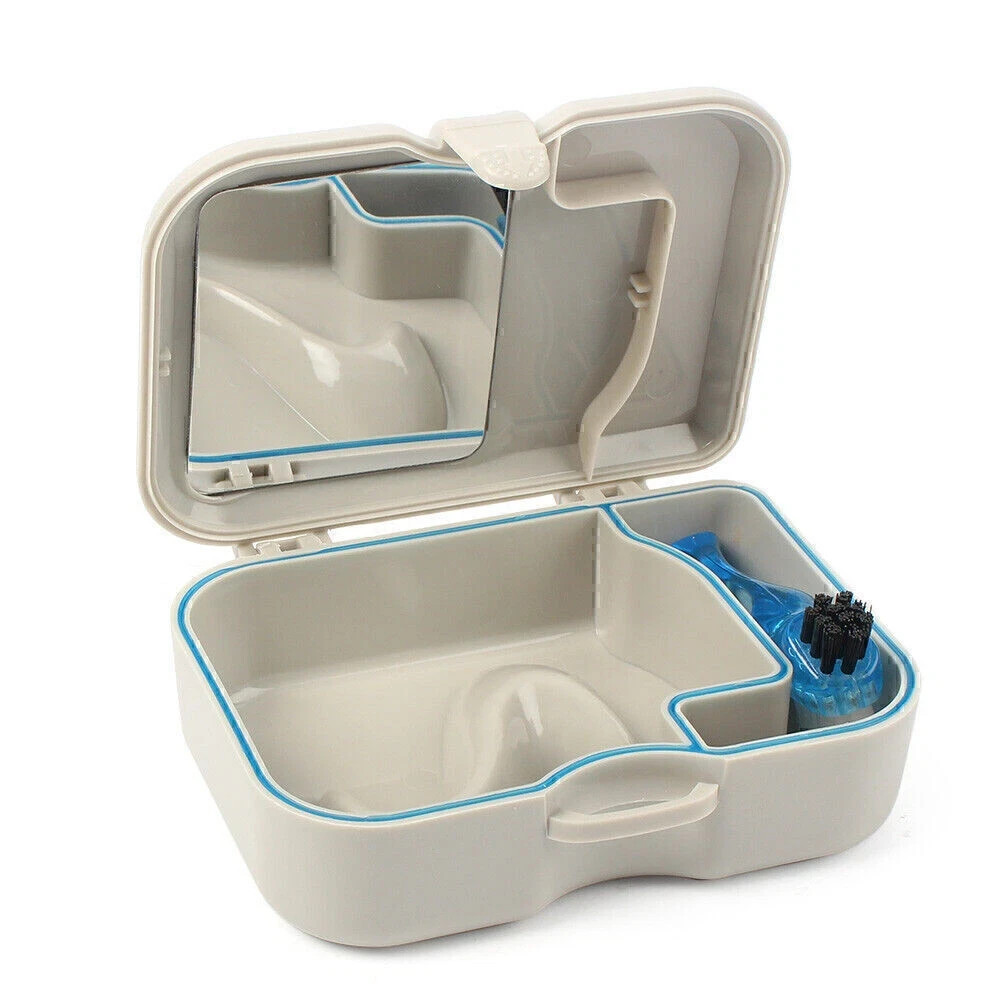 1Set Dental Storage Box Case Cleaning With Mirror And Clean Brush Container Tool