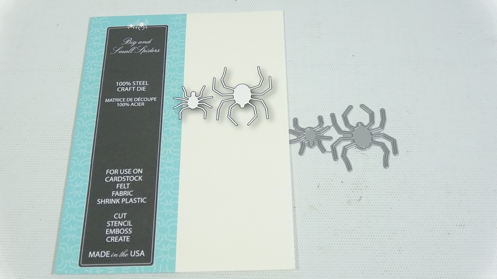 2016 Memory Box Big and Small Spiders Halloween Craft Die 99546