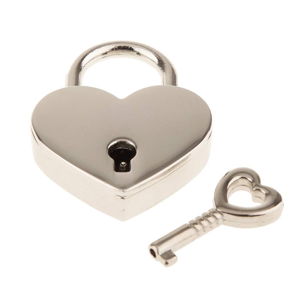 Warmtree 2 Pcs Heart Shaped Padlock with Keys