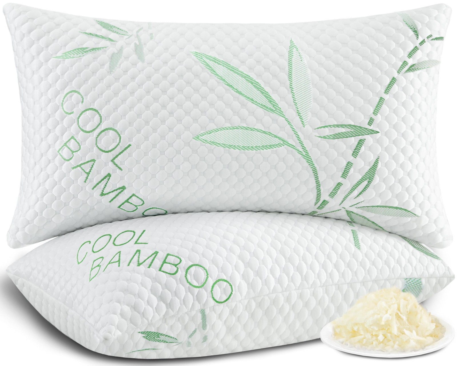 Shredded Memory Foam Pillows, Cooling Pillows Standard Size Set of 2 Adjustable