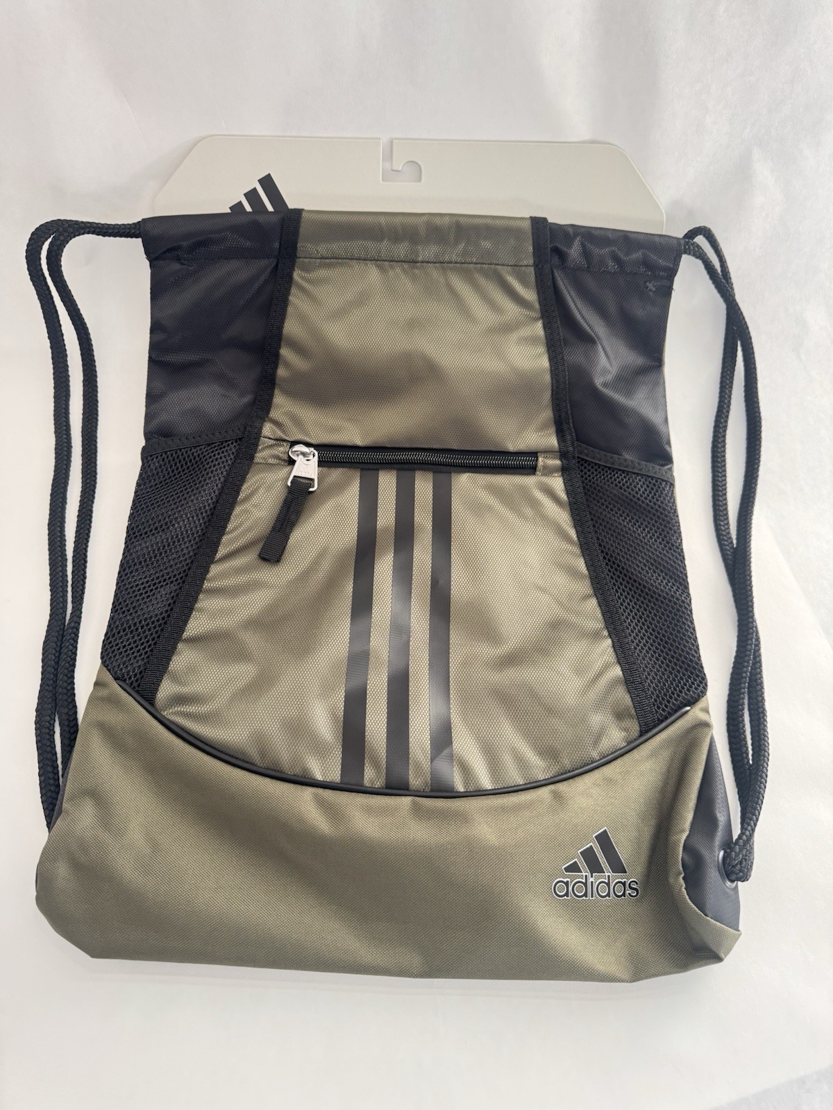 Adidas Alliance II Sackpack Gym Drawstring Bag Olive Strata One Size OSFA New