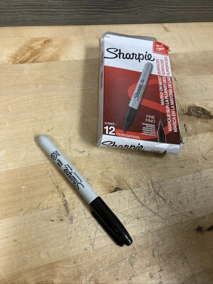 2 Pack Count Sharpie 30001 Fine Tip Permanent Markers 12ct Each Black New