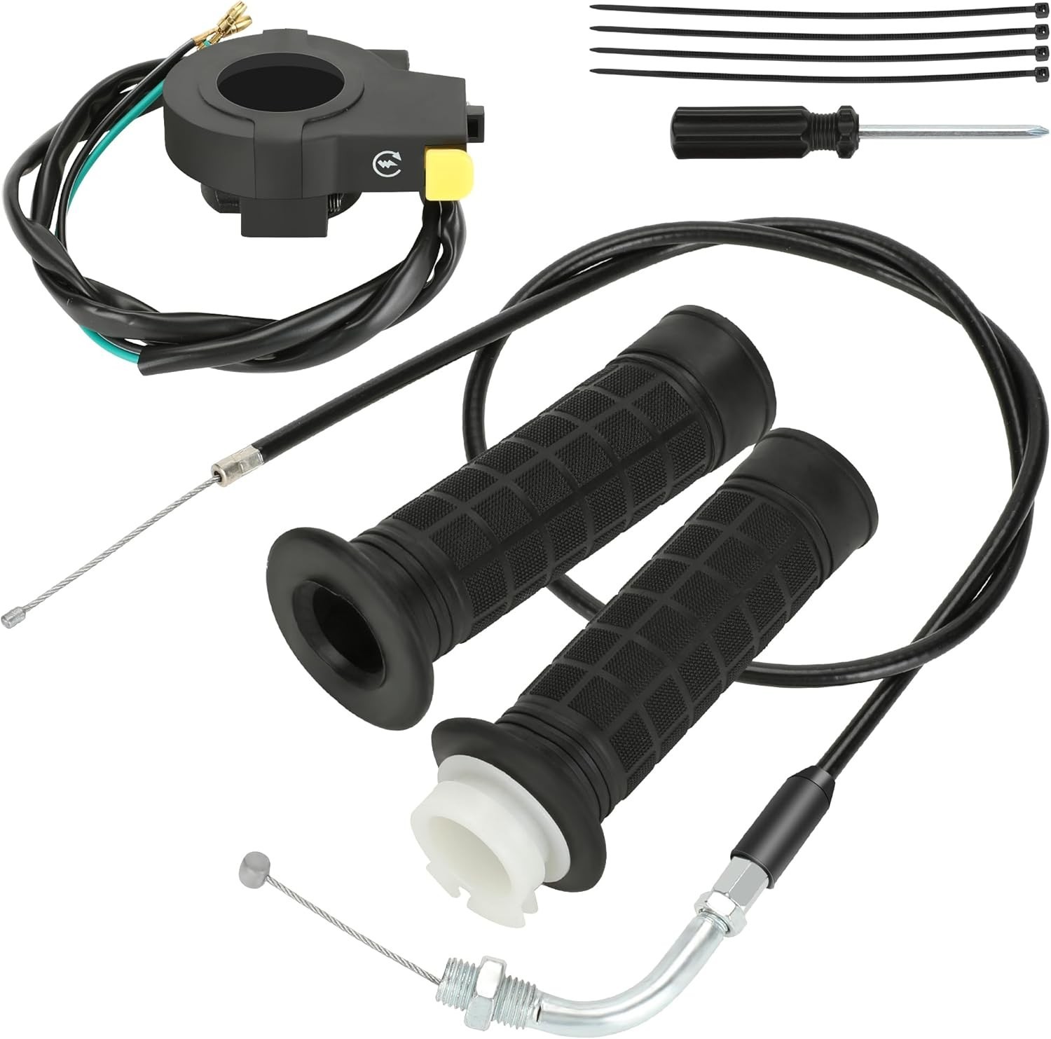 Throttle Cable Kit Twist Throttle Handle Grip Assembly for 2 Stroke Engine 80Cc