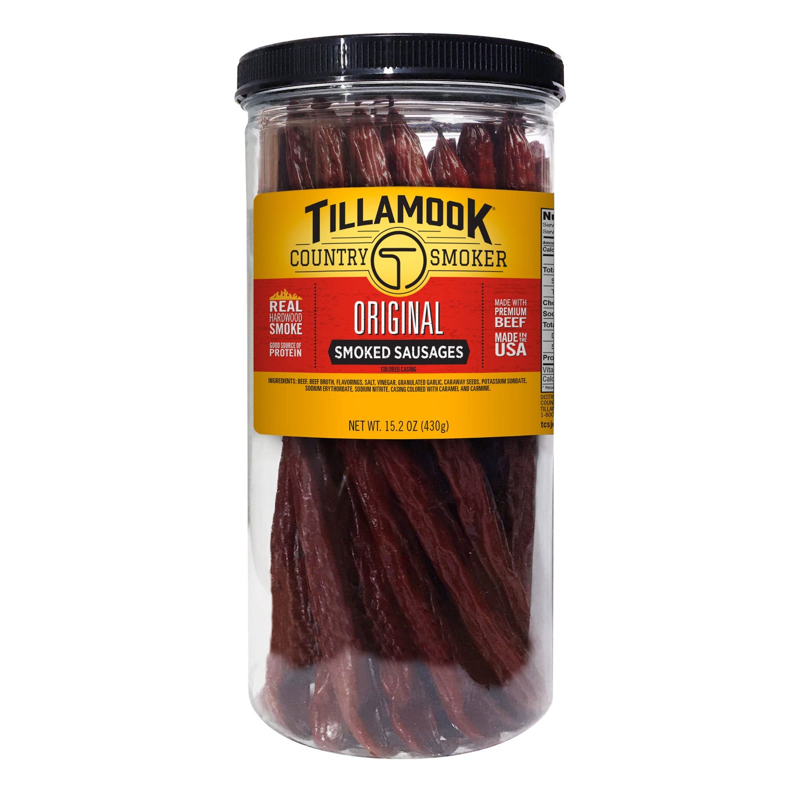 Tillamook Country Smoker Real Hardwood Smoked Sausages, Original Beef 15.2 Ounce