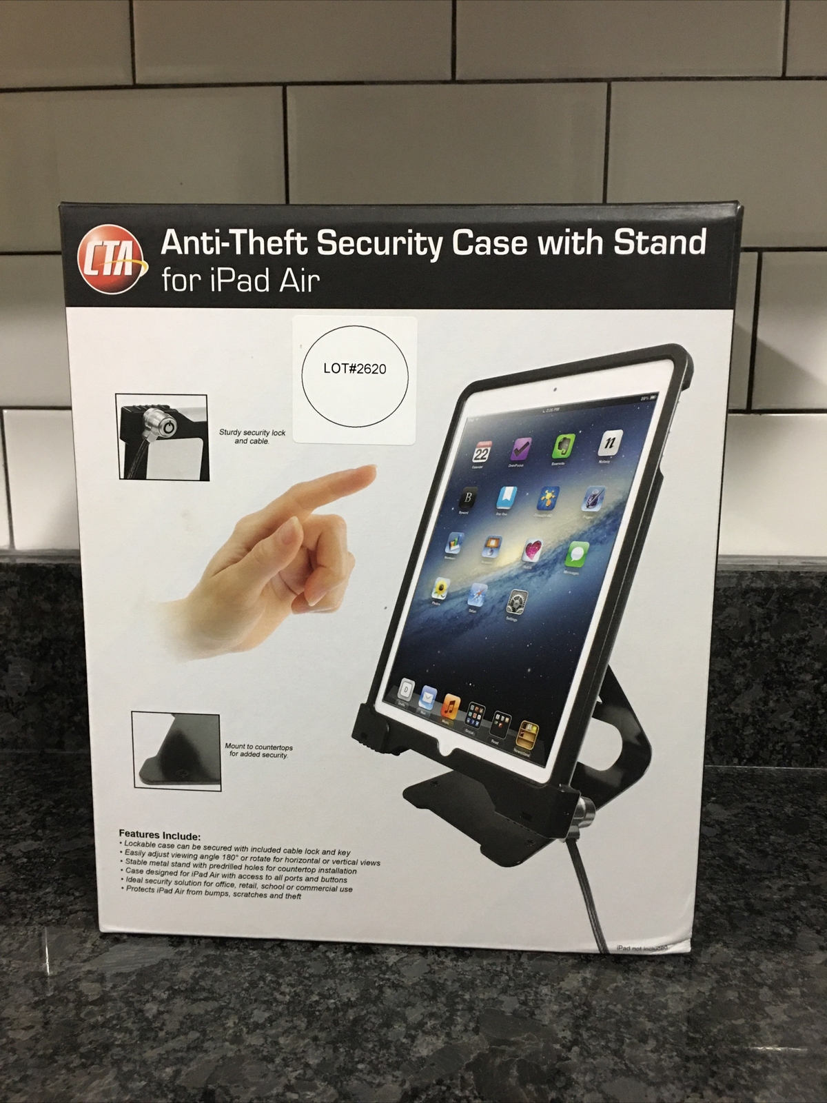 CTA Digital Anti-Theft Security Case with Stand for iPad Air (pad-ascs)