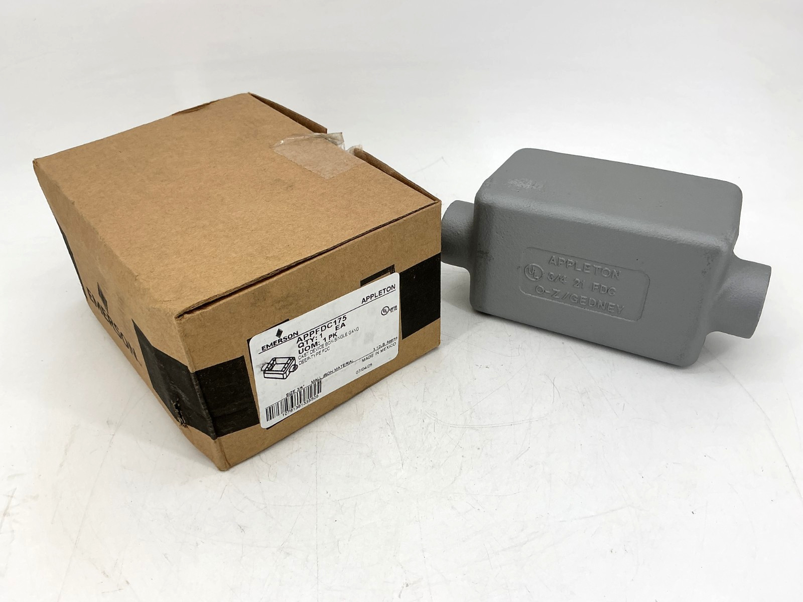 New Emerson Appleton APPFDC175 Cast Device Box-Single Gang Deep-Type FDC 3/4"