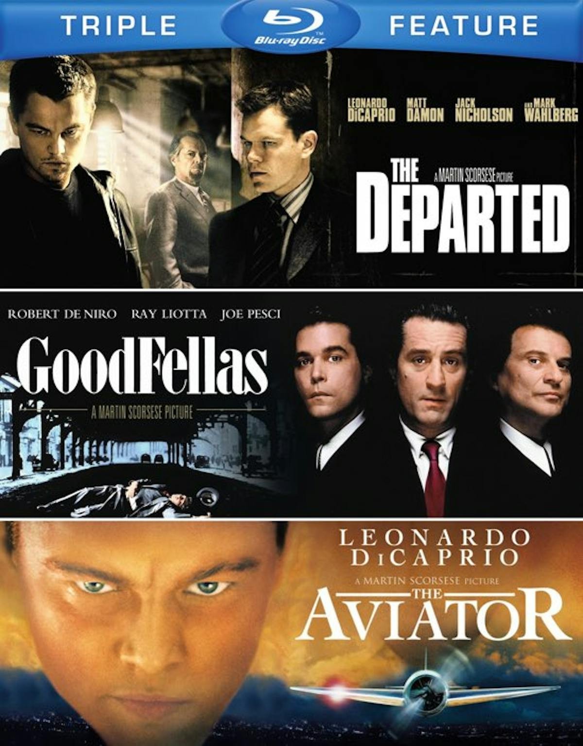 The Departed / Goodfellas / The Aviator Blu-ray NEW