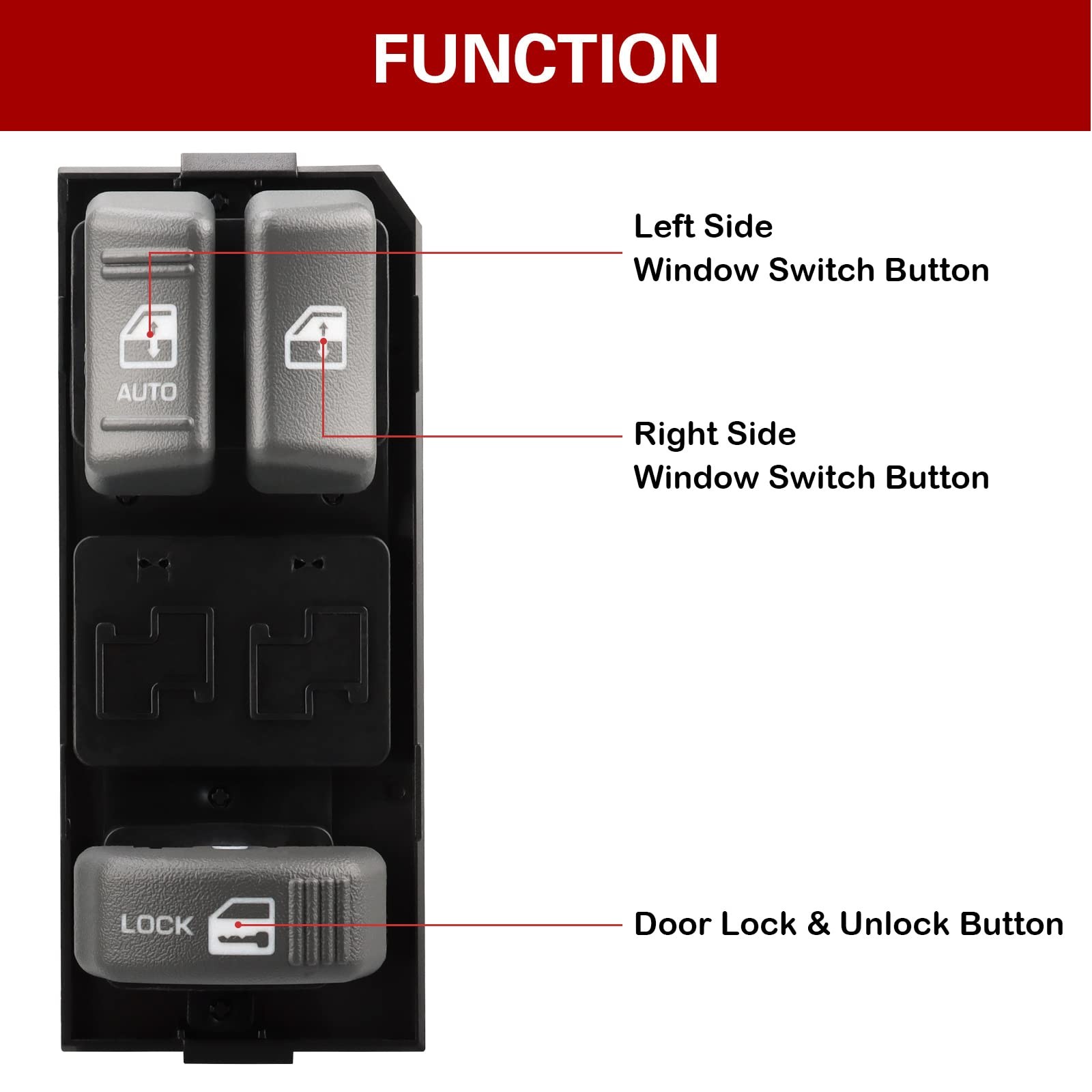 LCWRGS Master Power Window Switch - Compatible with 1995-2000 Chevy Tahoe &...