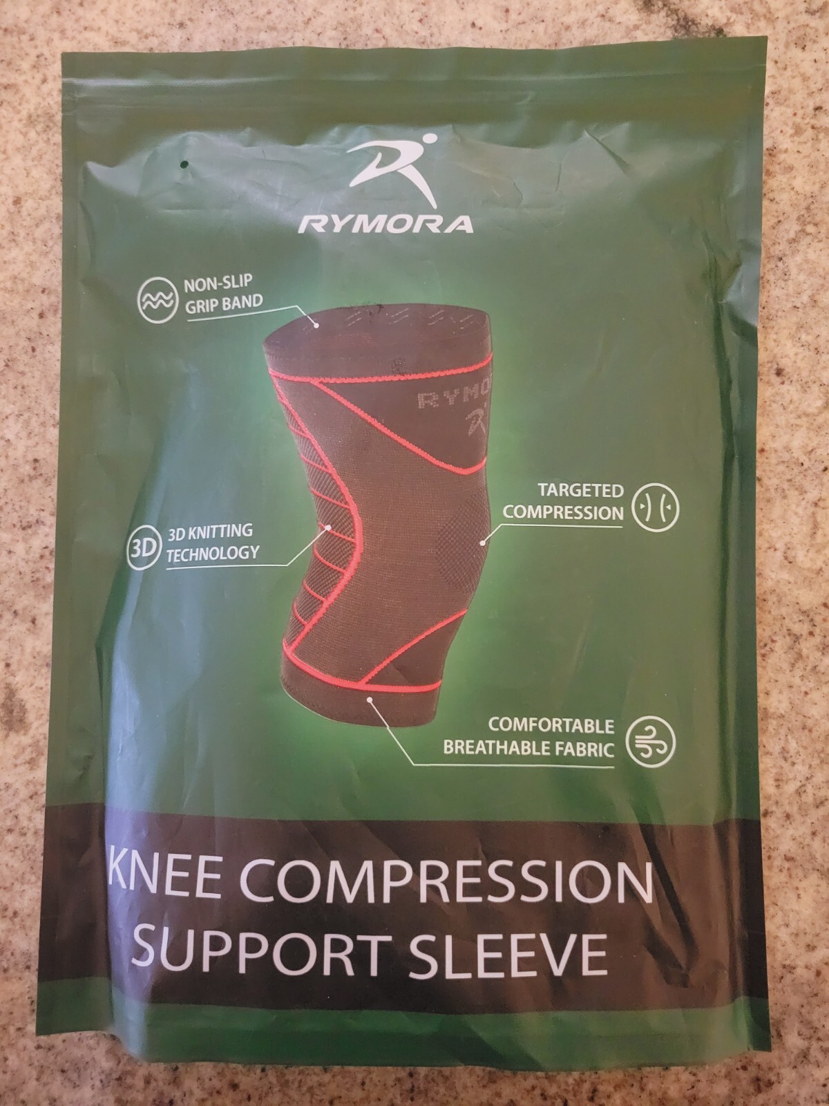 Rymora Knee Compression Sleeve Large Unisex Support Brace Sports Running
