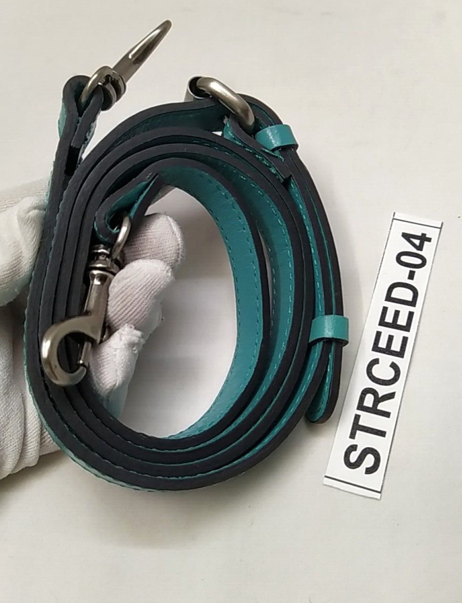 Teal Blue Leather Replacement Strap With Silver-tone Spring Trigger Hook