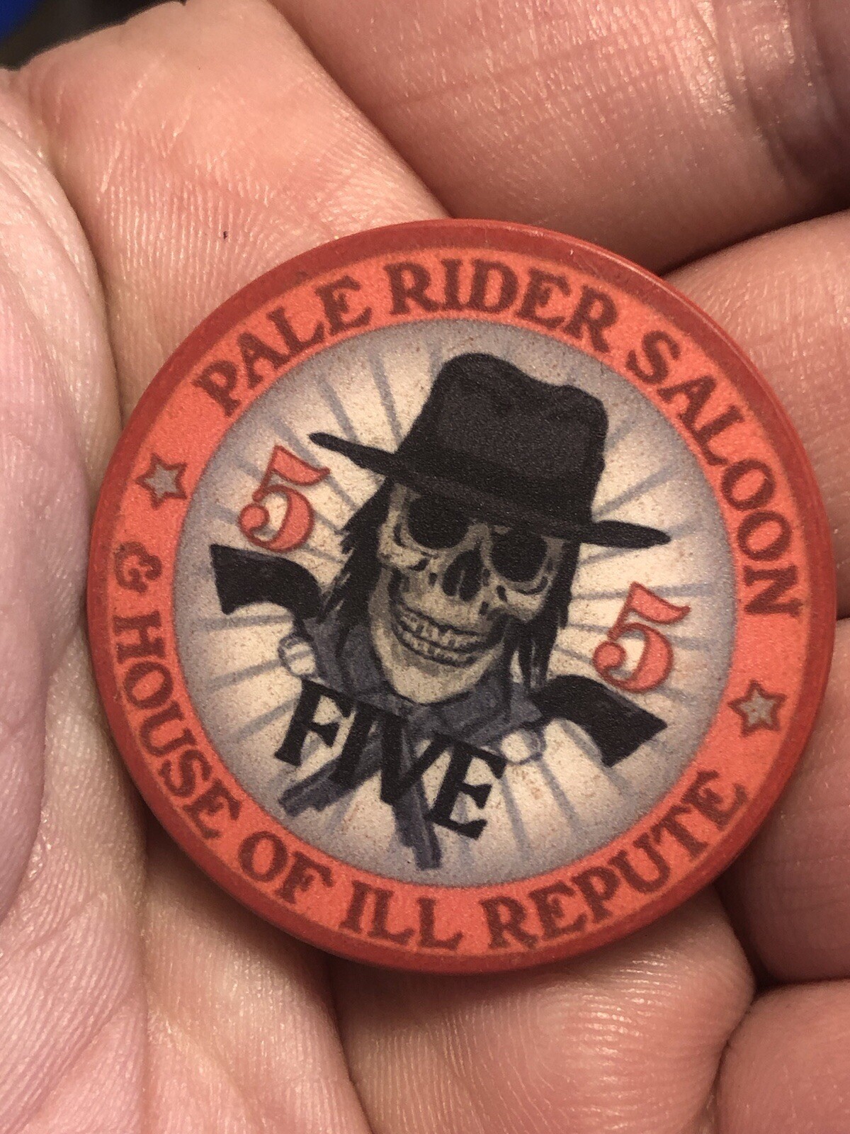 Fantasy Poker Casino Chip Token - Pale River Saloon $5