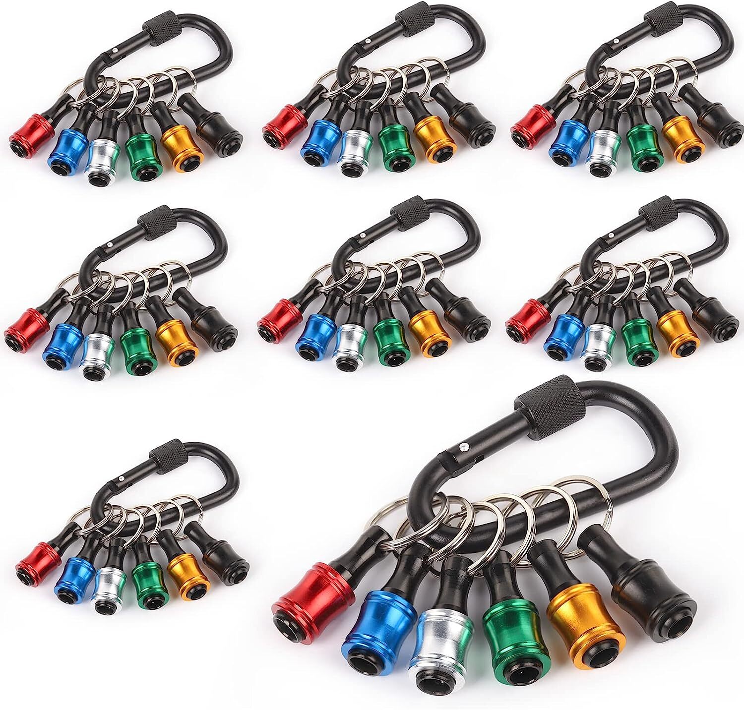 1/4" Hex Shank Quick Release Keychain Screwdriver Drill Bit Holder Bit Set LOT