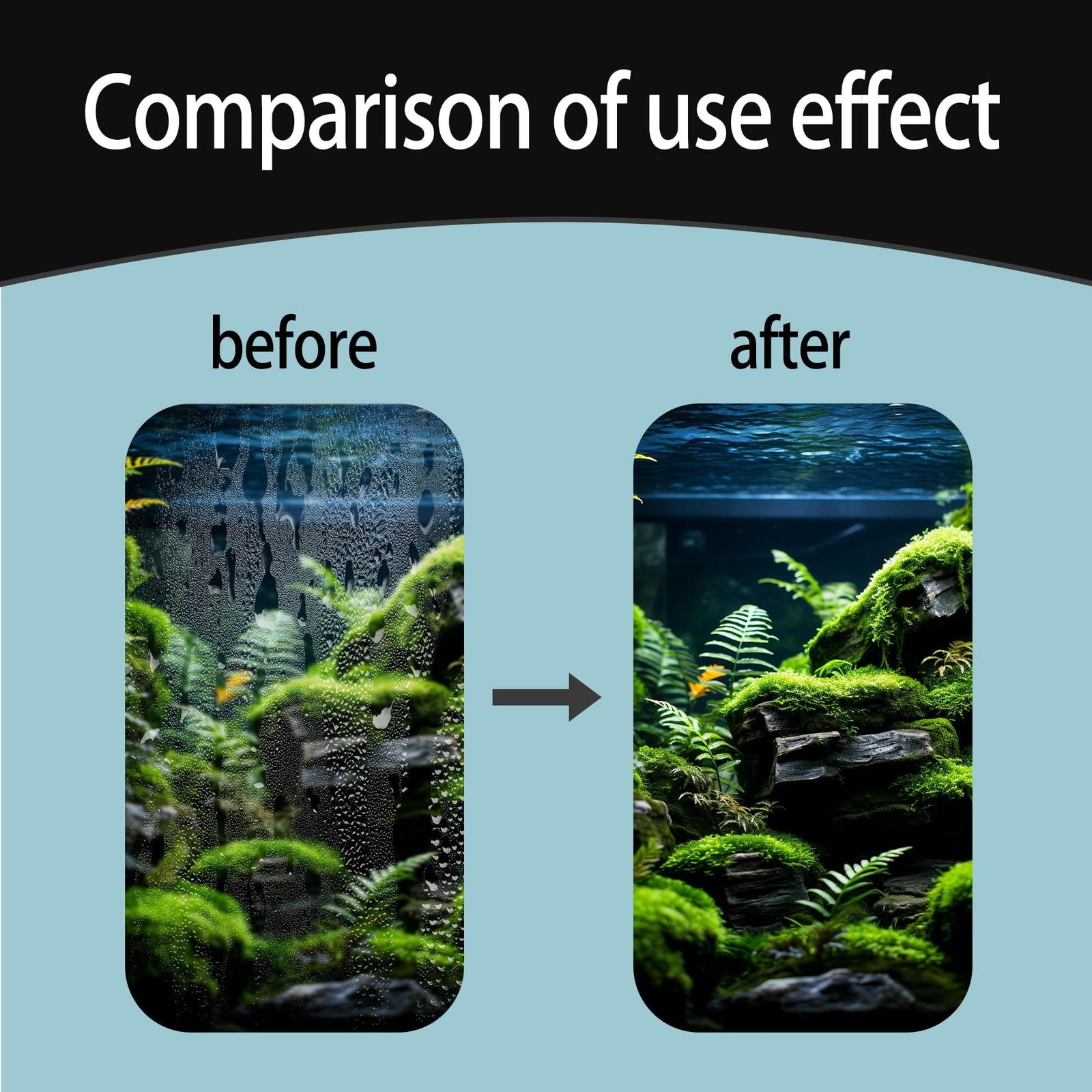 Aquarium Algae Scraper, 25.59 inch Length, 6 Replaceable Blades, Black