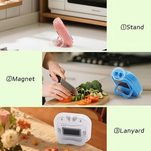 Pack Multi-Function Electronic Timer - Kitchen Timer,Magnetic Digital 12