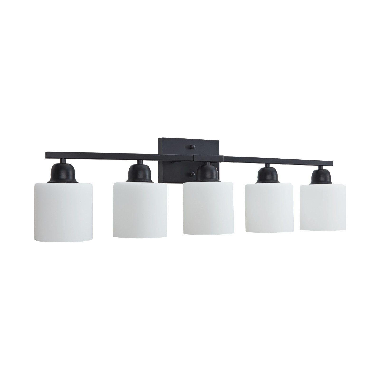 5-Light Black Bathroom Vanity Light, Modern Wall Sconce Over Mirror