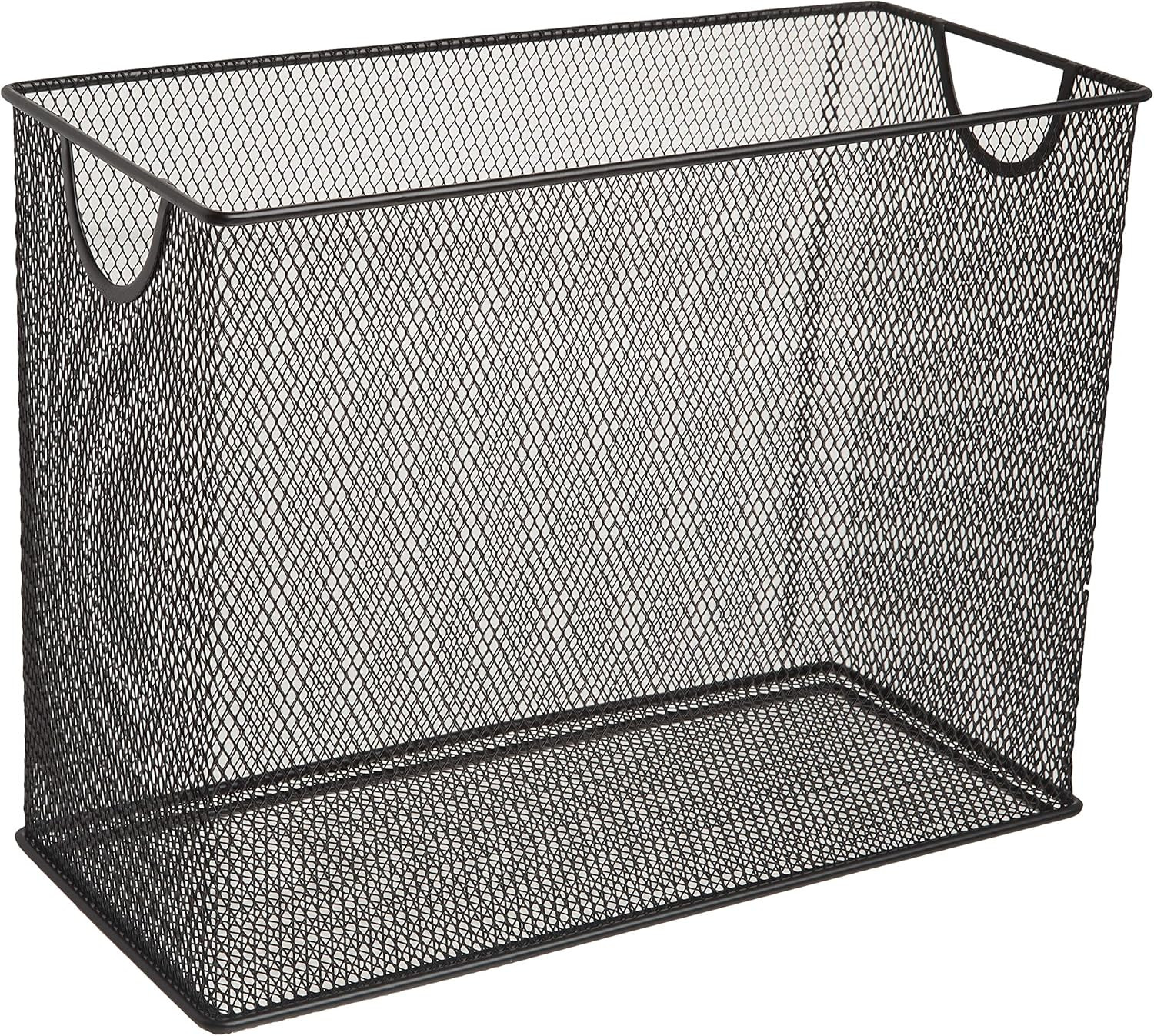 Desktop Hanging File Organizer, Black Mesh Metal, Letter Size, Steel Wire Docume