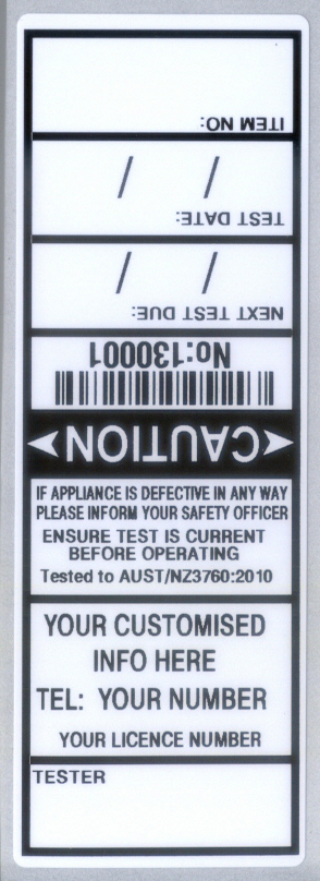 1000 ELECTRICAL / APPLIANCE TEST TAGS / LABELS. INCLUDES FREE CUSTOMISING