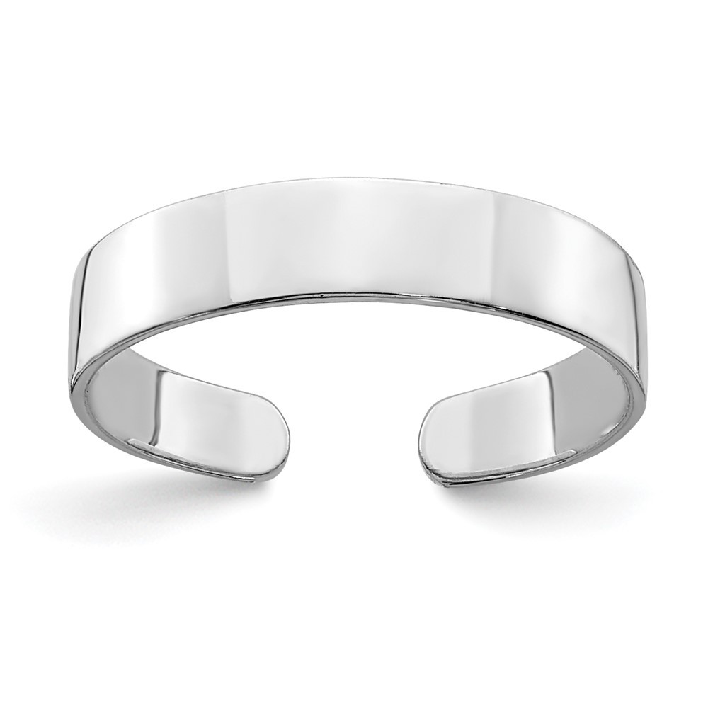14k White Gold Polished Adjustable Toe Ring Perfect Gift for Her