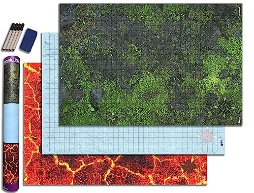 Ravnspire RPG DND Battle Mat 24” x 36” 3 Pack Terrain Pack 2