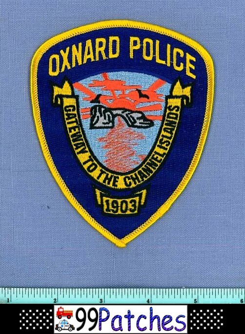 OXNARD CALIFORNIA Police Shoulder Patch CHANNEL ISLANDS GATEWAY OCEAN SUNSET 9E