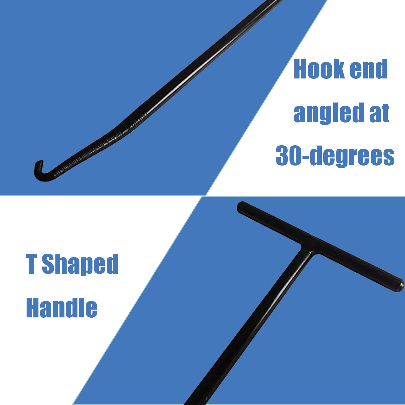 P1TOOLS 10 In/25 cm Exhaust Spring Puller Tool, T-Handle Hook Remover black