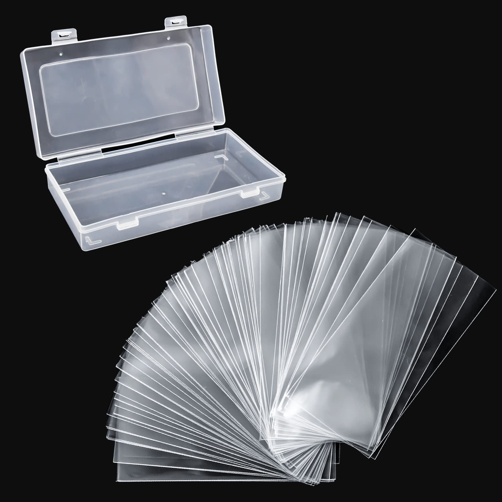 100 Pack Paper Money Holders with Plastic Storage Case, Clear Thicken Paper...