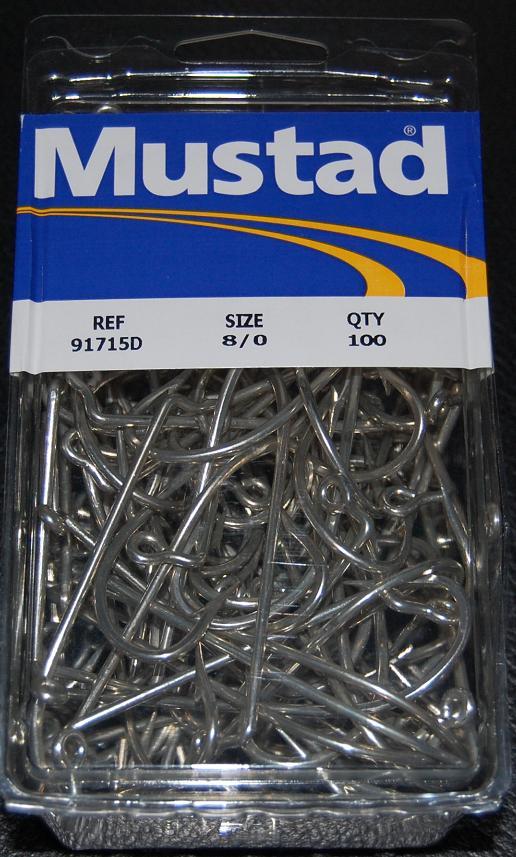 100 Mustad 91715D Size 8/0 Saltwater 90 Degree Jig Hooks Fits Do It Salt Molds