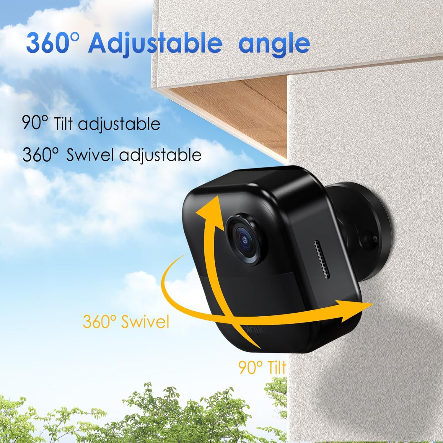 Blink Outdoor Camera Mount, 360° Adjustable Bracket, 3-Pack, Black