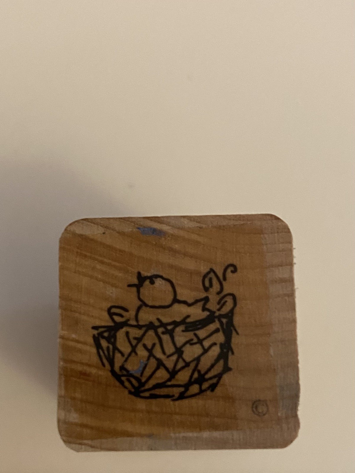 DOTS Chick Or Bird In Nest Wood Mounted Rubber Stamp RS82