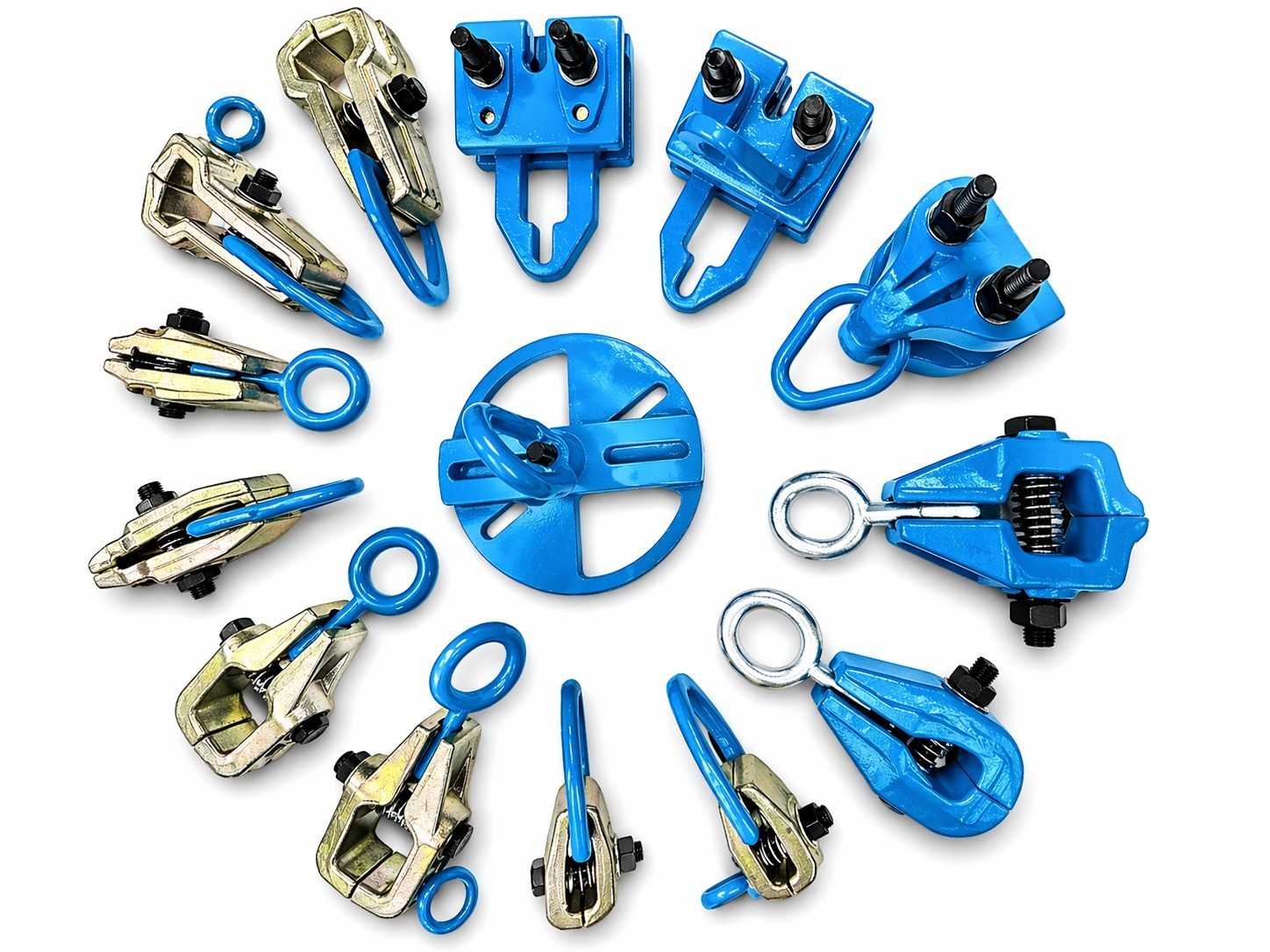 Set#117 14Pc Frame Machine Pulling Clamps Chains Hooks Auto Body Kit