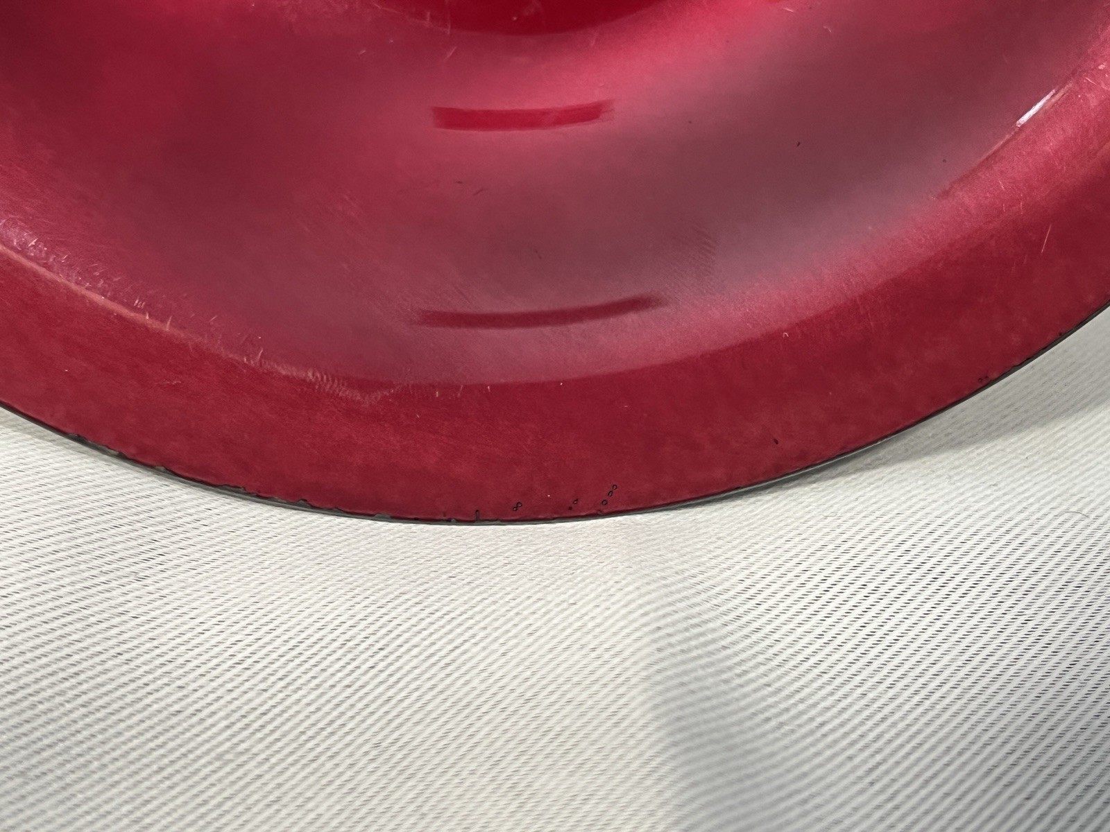 Reed & Barton 141 Red Enamel on Silverplate Footed Compote Dish