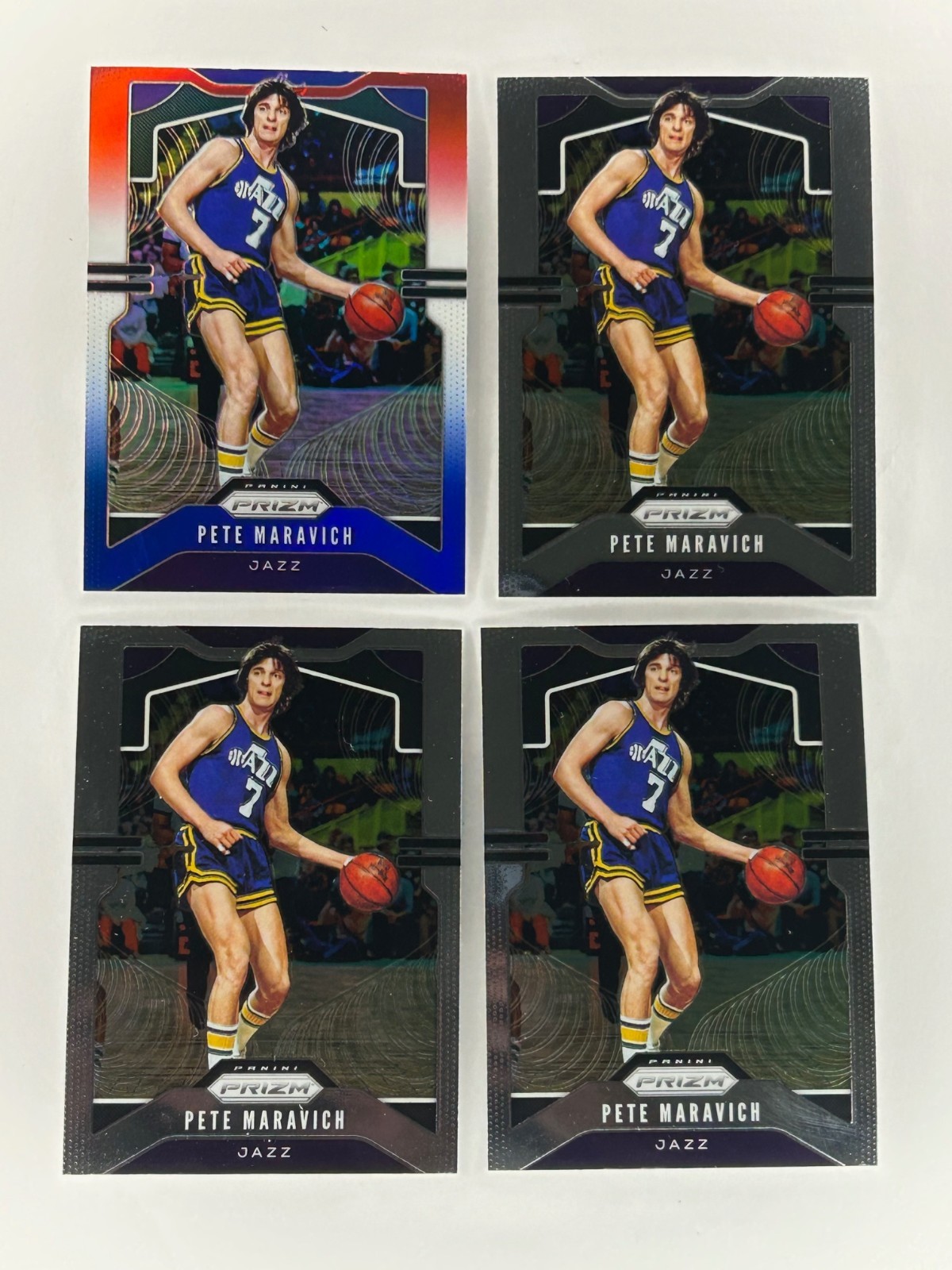 Pete Maravich 2019-20 Panini Prizm #17 RWB + (3) 2019-20 Prizm #17 Lot of (4)