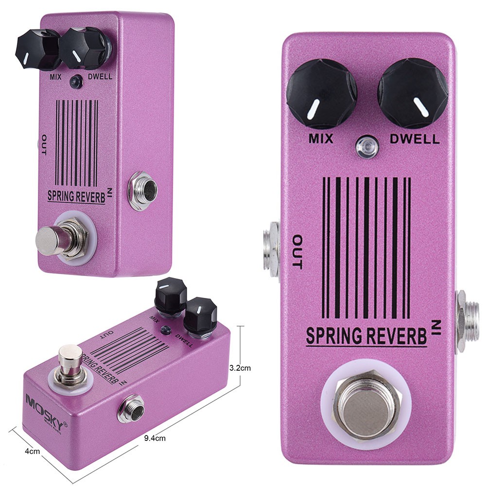 MOSKY MP-51 Spring Reverb Guitar Bass Effect Pedal True Bypass Low Noise USA