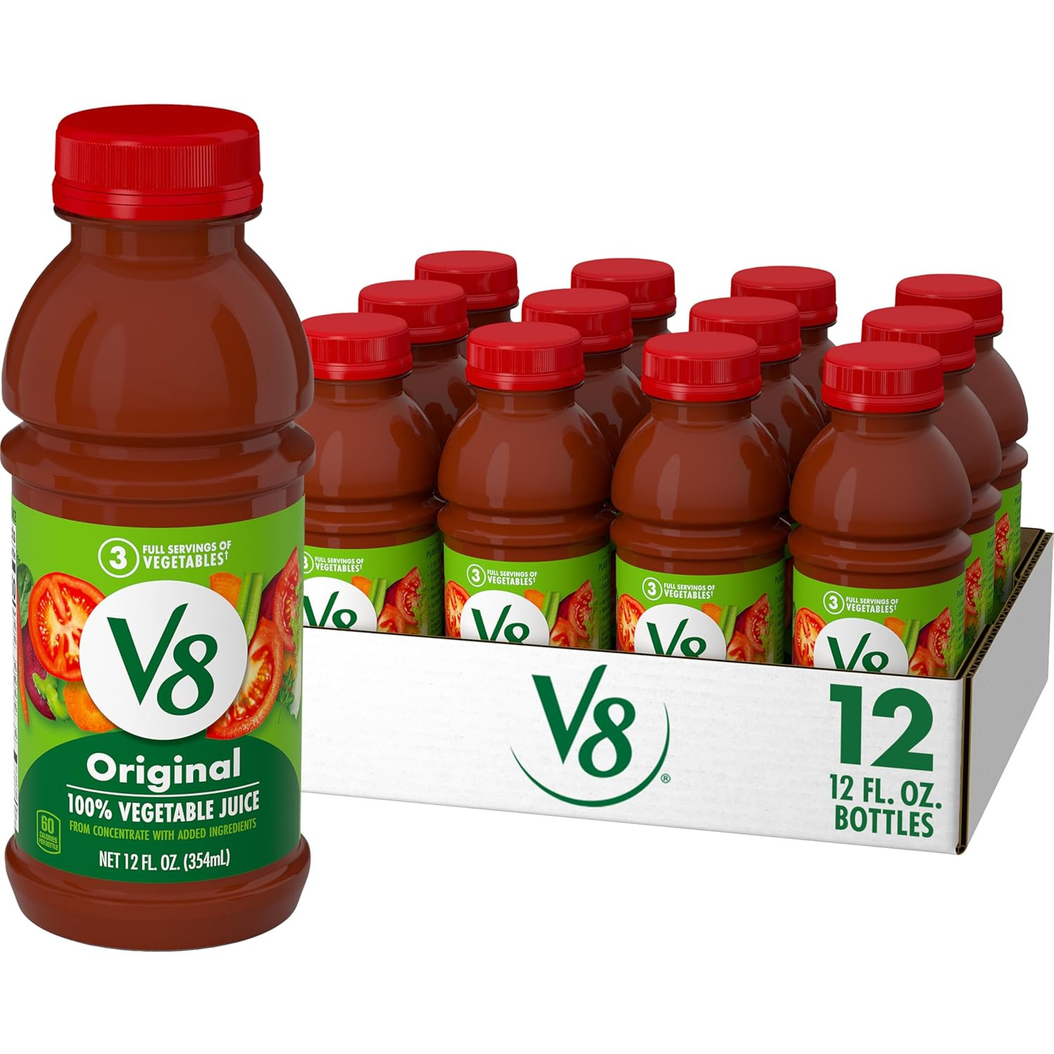 Original 100% Vegetable Juice, 12 Fl Oz Bottle (12 Pack)