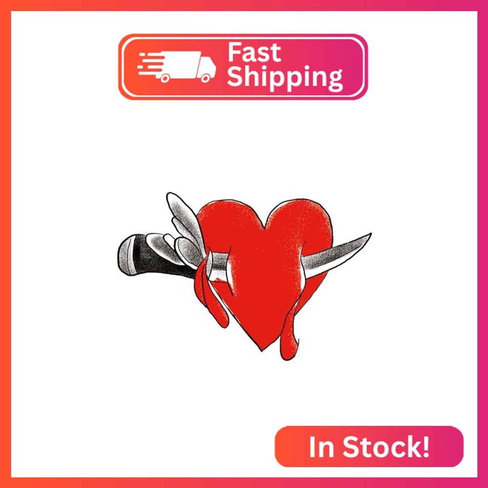 7-Sheet Heart Tattoos - Knife Bleeding Designs Temporary Tattoo for Men Women &