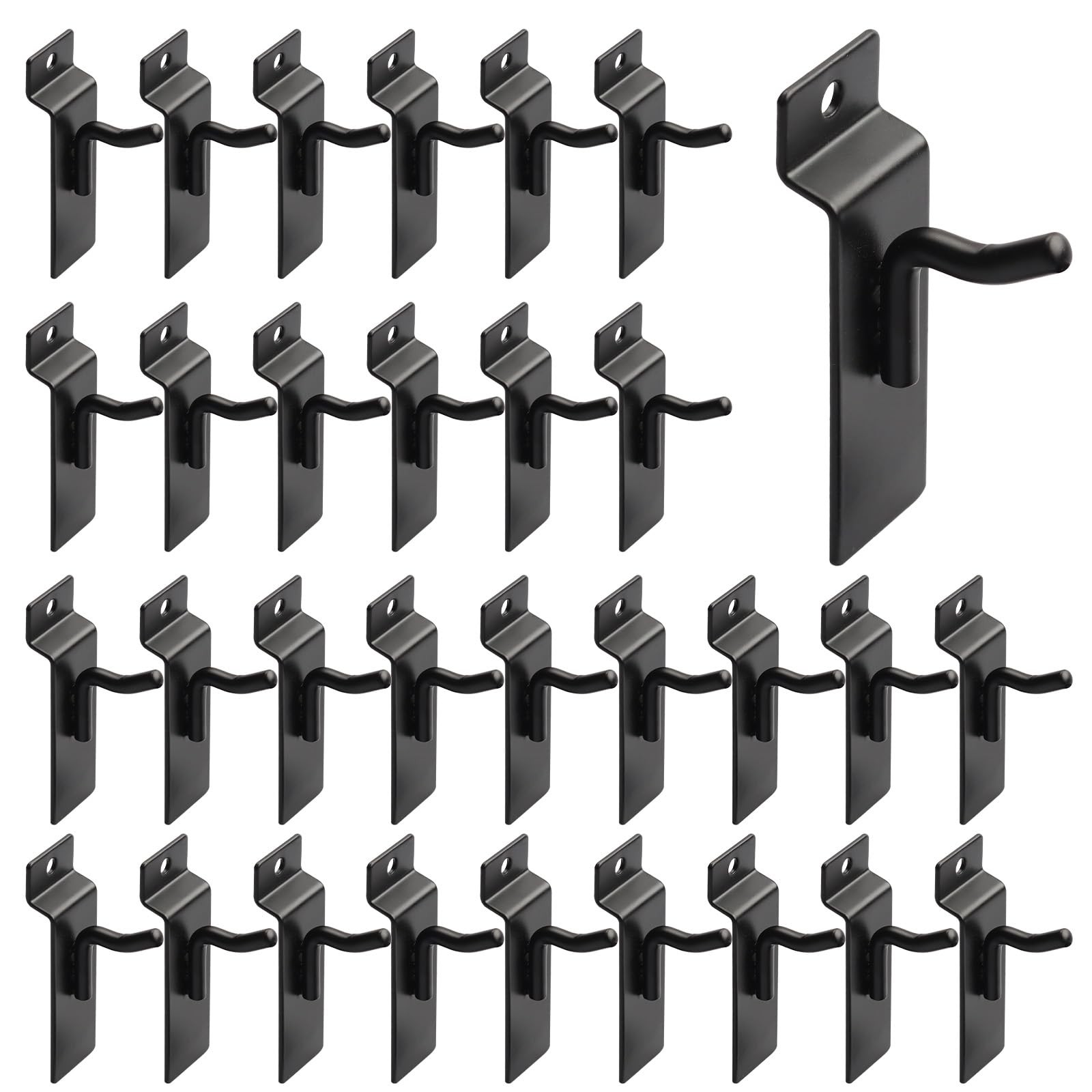 1" Slatwall Hooks, 30 Pack Slatwall Accessories, Garage Slat Wall Hanging Dis...