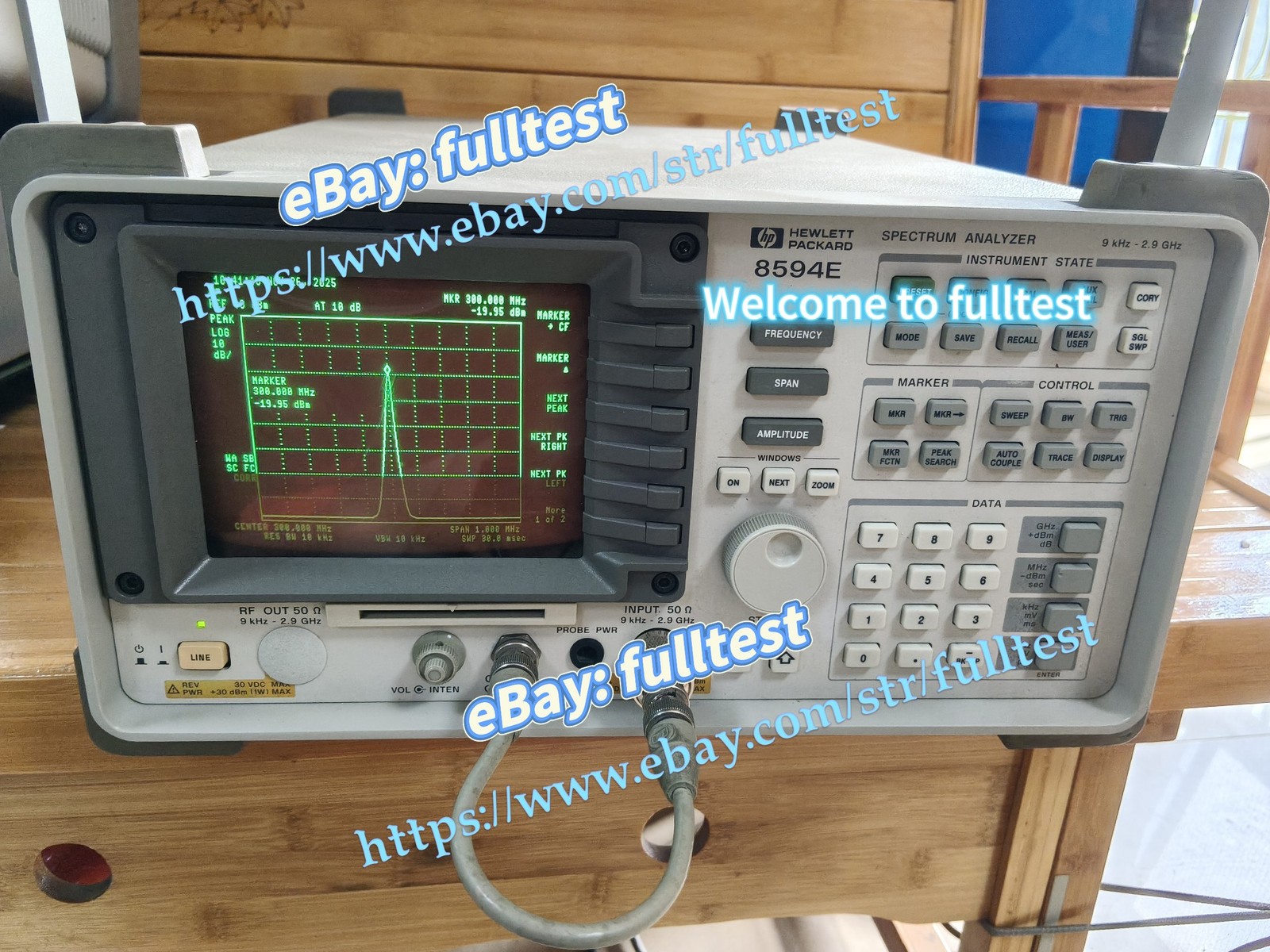 HP 8594E Spectrum Analyzer 9kHz-2.9GHz Options 010,041 Tracking Gen -fulltest