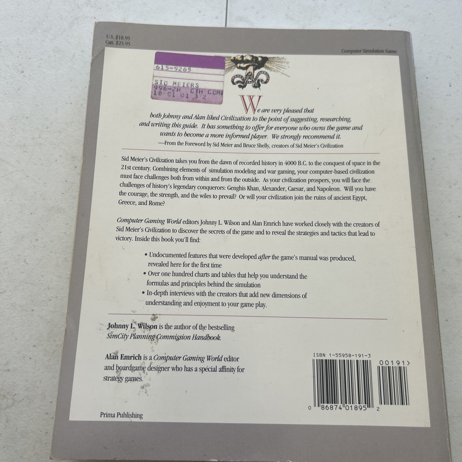 Sid Meier's Civilization Or Rome on 640K A Day Authorized Guide VERY RARE!!
