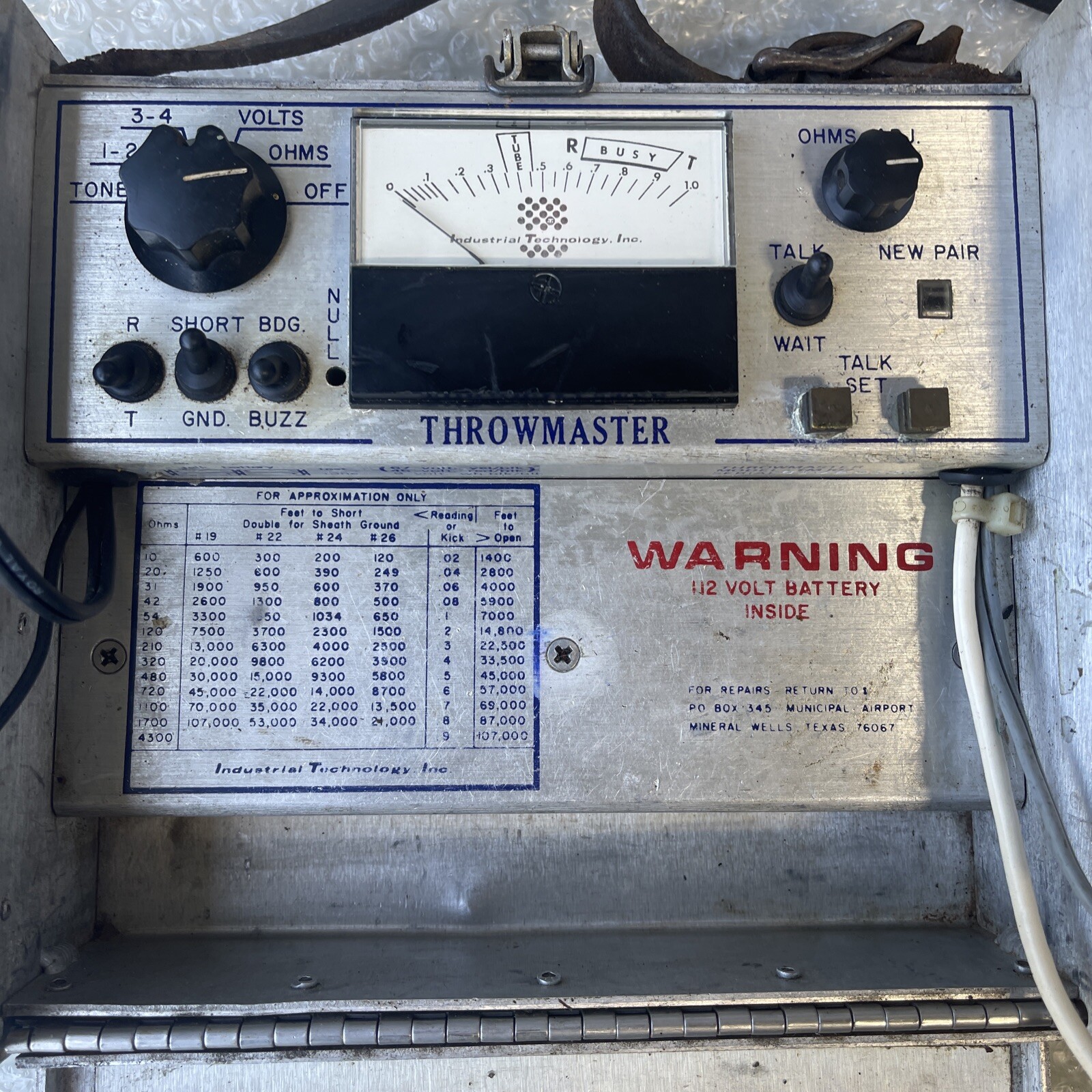 Vintage Colcom THROWMASTER TM 102 Cable Test Set