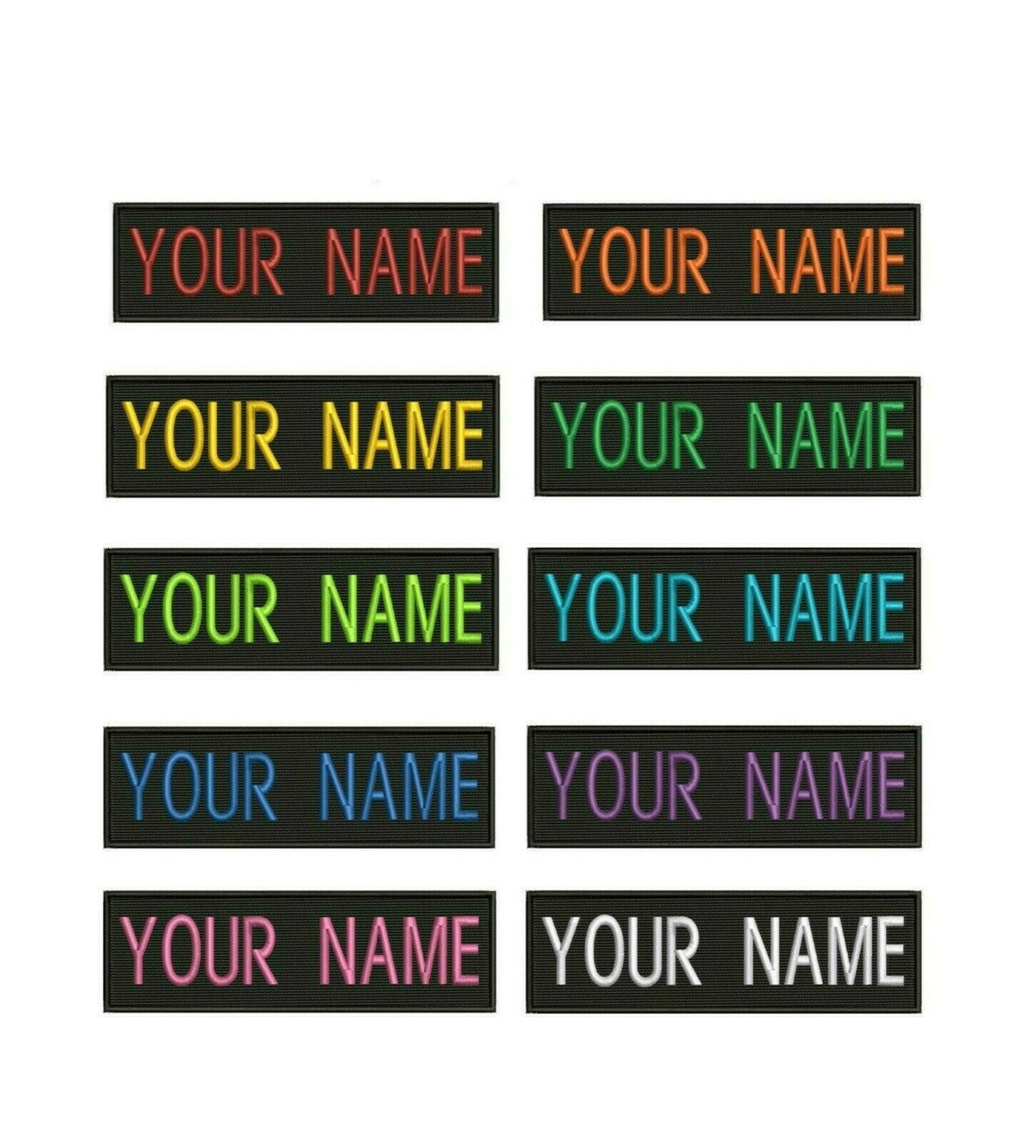 Custom Embroidered Name Tag Sew on Patch Motorcycle Biker Patches 4" x 1" (B) :