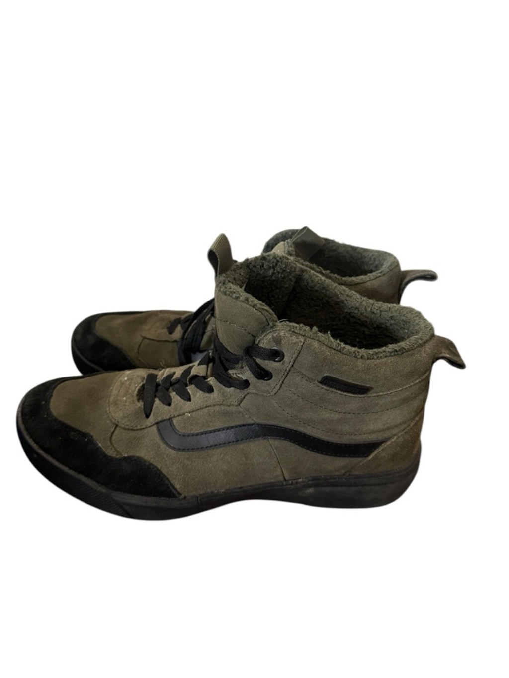Vans Men's Range EXP Hi VansGuard Sneaker, Sherpa Suede green black sz 11